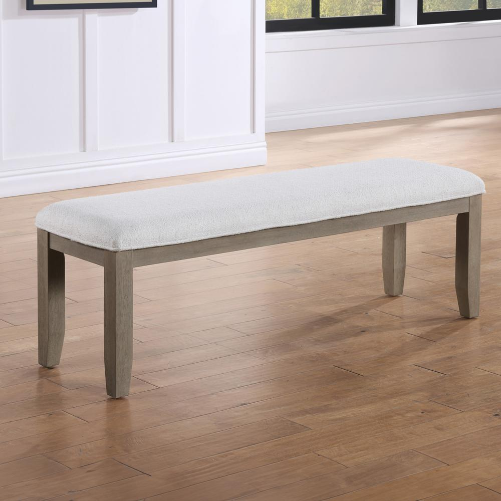 Start2Finish Lily Dining Bench showing a sleek wooden design with a cushioned seat and sturdy legs for seating at a dining table.