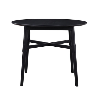 Midnight Oslo 24-inch counter stool by Start2Finish featuring a sleek wooden seat and sturdy metal legs.