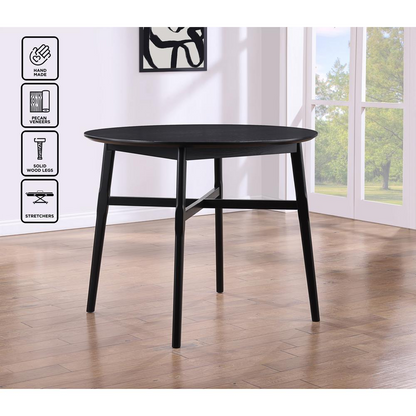 Midnight Oslo 24-inch counter stool by Start2Finish featuring a sleek wooden frame and upholstered seat for bar seating.