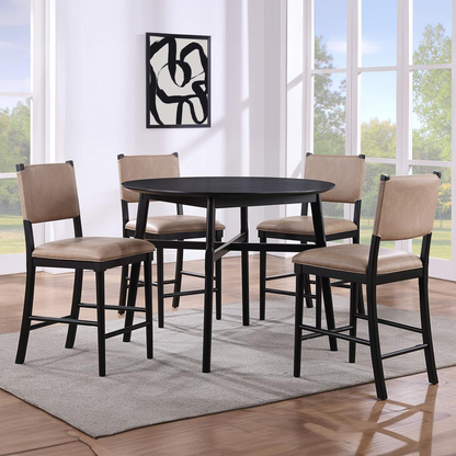 Midnight Oslo 24-inch counter stool by Start2Finish with a sleek wooden frame and padded seat for modern kitchen seating.