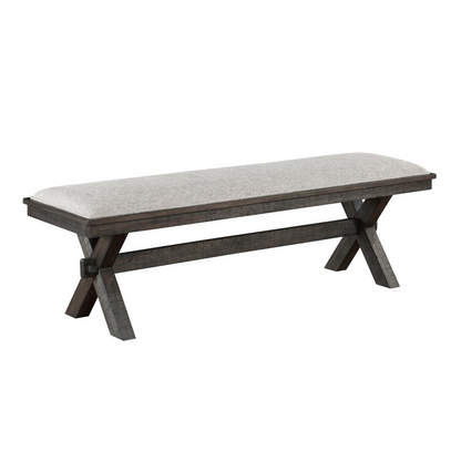 Black Riverdale Bench by Start2Finish featuring a sleek wooden seat and sturdy metal legs in a modern design.