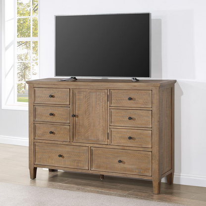 Riverdale dresser by Start2Finish with multiple drawers and a modern wood finish, shown from a front view.