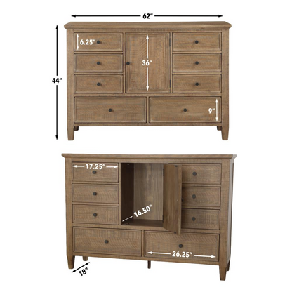 Riverdale Dresser by Start2Finish with multiple drawers and a modern wood finish in a sleek bedroom setting