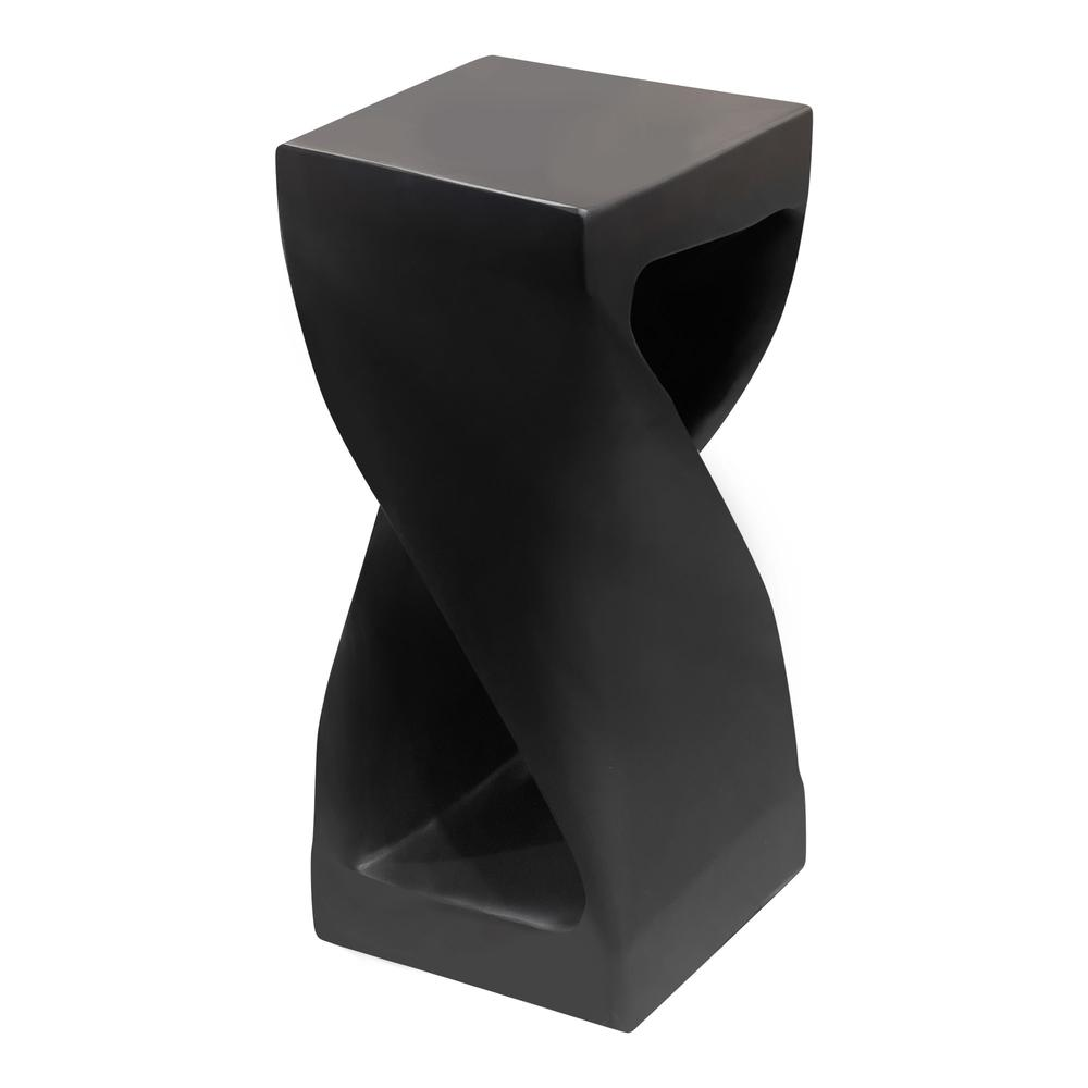 Solana solid wood accent table in black finish, modern furniture piece with clean lines and sturdy construction.