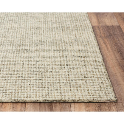 Hand tufted wool rug with loop pile, 5&