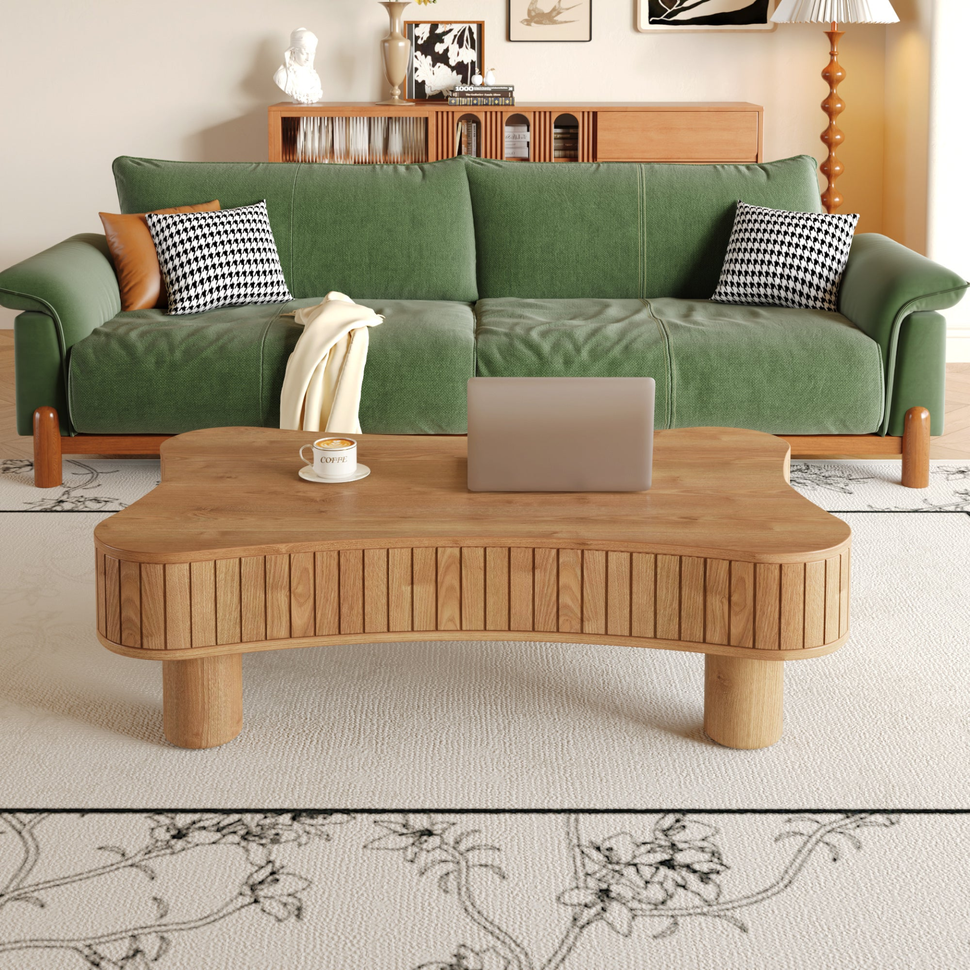 Light brown and black coffee table with lift-top storage, MDF and metal construction, ideal for modern living room furniture.