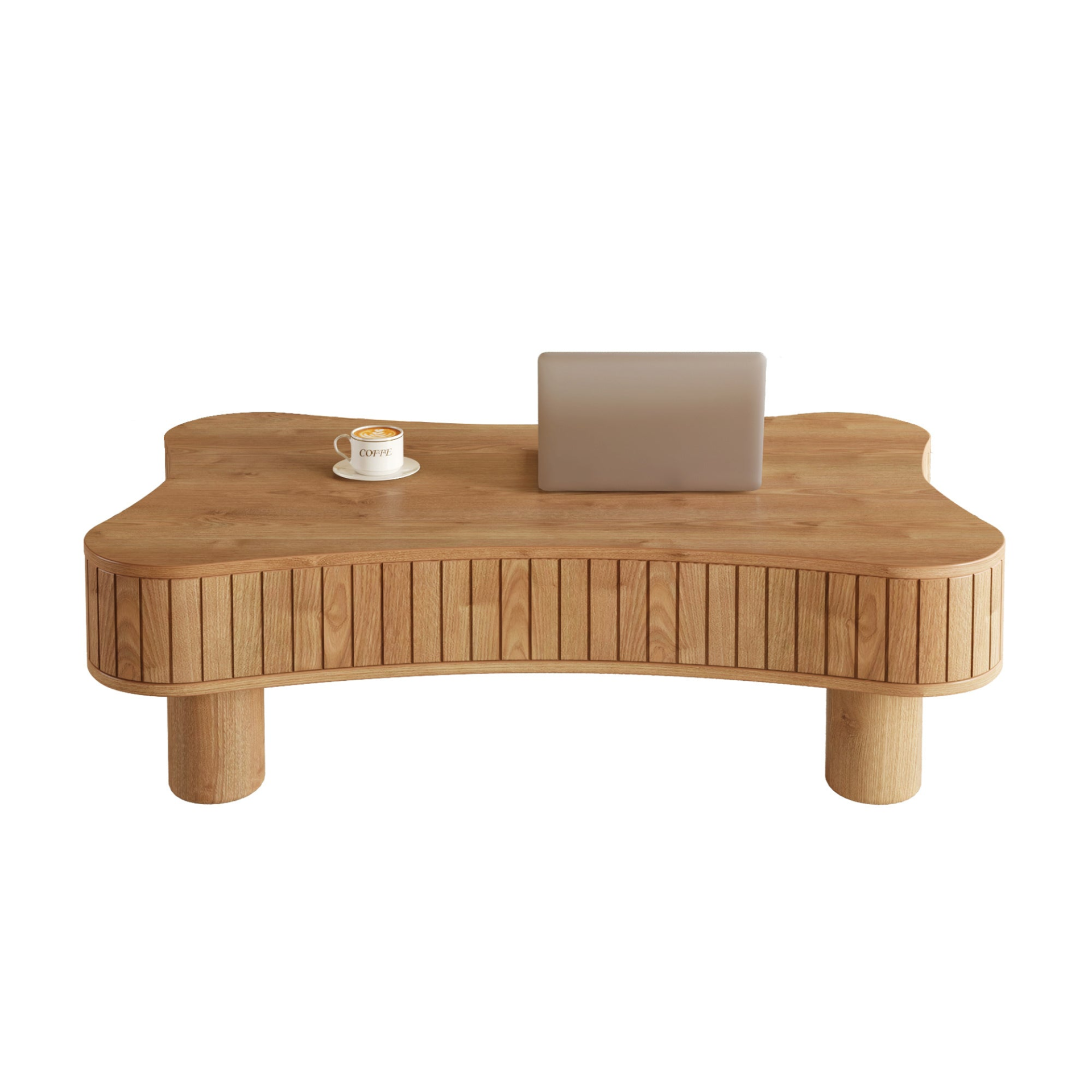 Light brown MDF and black metal coffee table with lift-top storage and modern design for living room furniture.