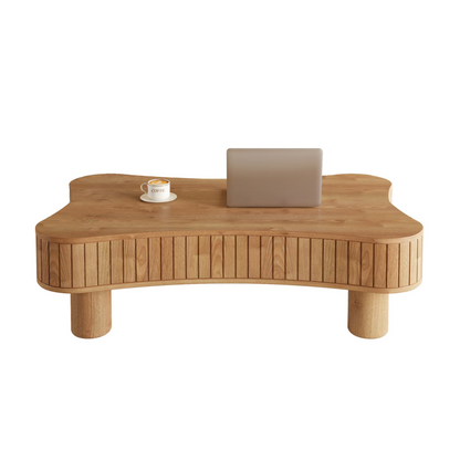 Light brown MDF and black metal coffee table with lift-top storage and modern design for living room furniture.
