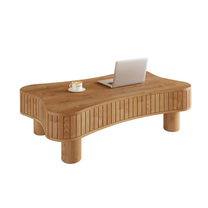 Light brown and black MDF and metal coffee table with lift-top storage, ideal for living room furniture.