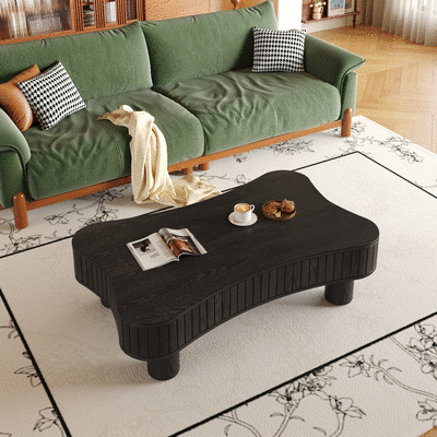 Light brown and black MDF and metal coffee table with lift-top storage for living room by Start2Finish