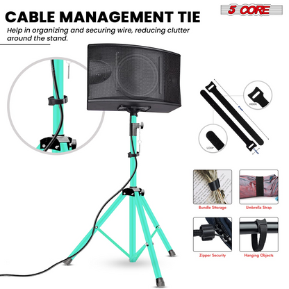 Pair of 54-inch adjustable heavy-duty Start2Finish speaker stands for PA, DJ, and studio monitors with tripod design.