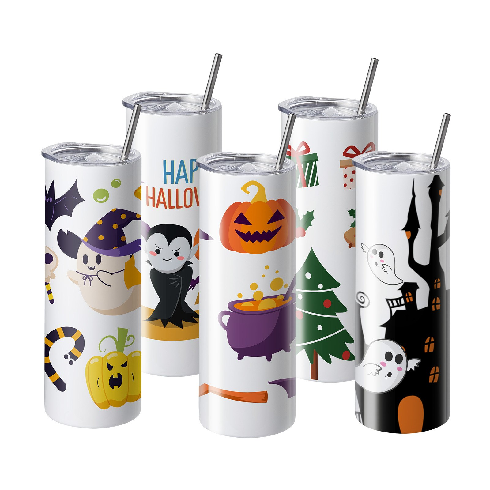 Start2Finish VEVOR 24-pack 20oz stainless steel sublimation tumblers with lids and straws, ideal for custom heat transfer gifts.