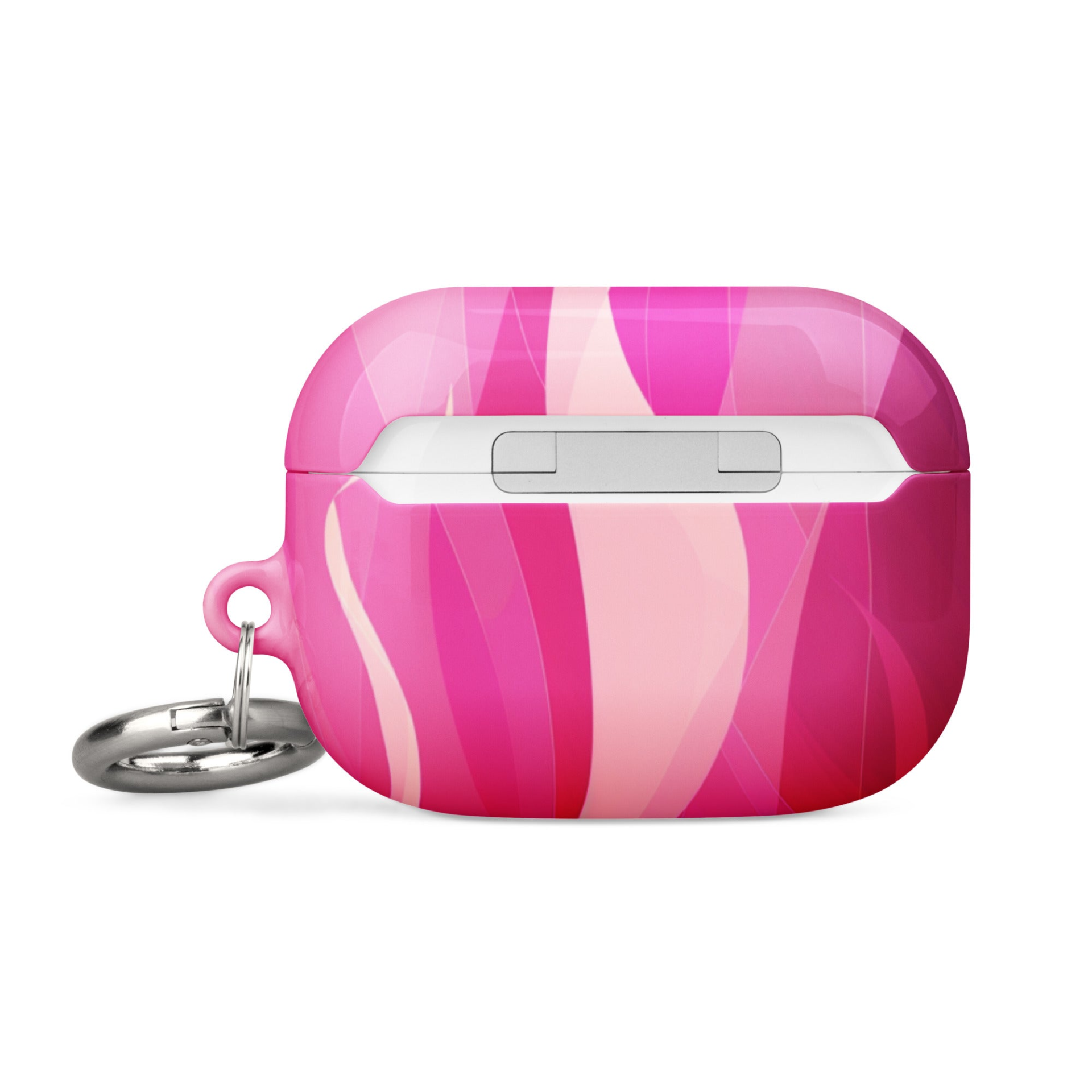 Start2Finish fuchsia AirPods case showing a vibrant pink protective cover for wireless earbuds.