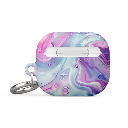 Pastel marble AirPods case by Start2Finish, showcasing a smooth, colorful marble pattern on a sleek electronic accessory.