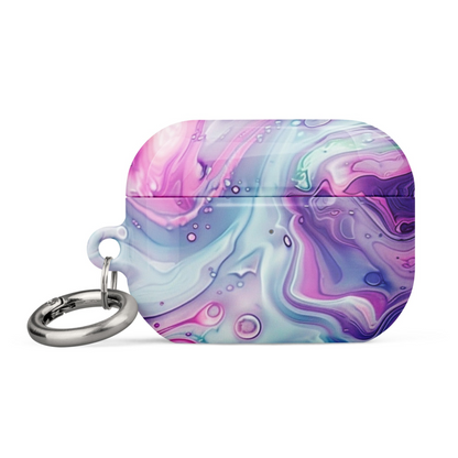 Pastel marble AirPods case by Start2Finish, featuring a stylish pink and white marble design for electronic accessories.