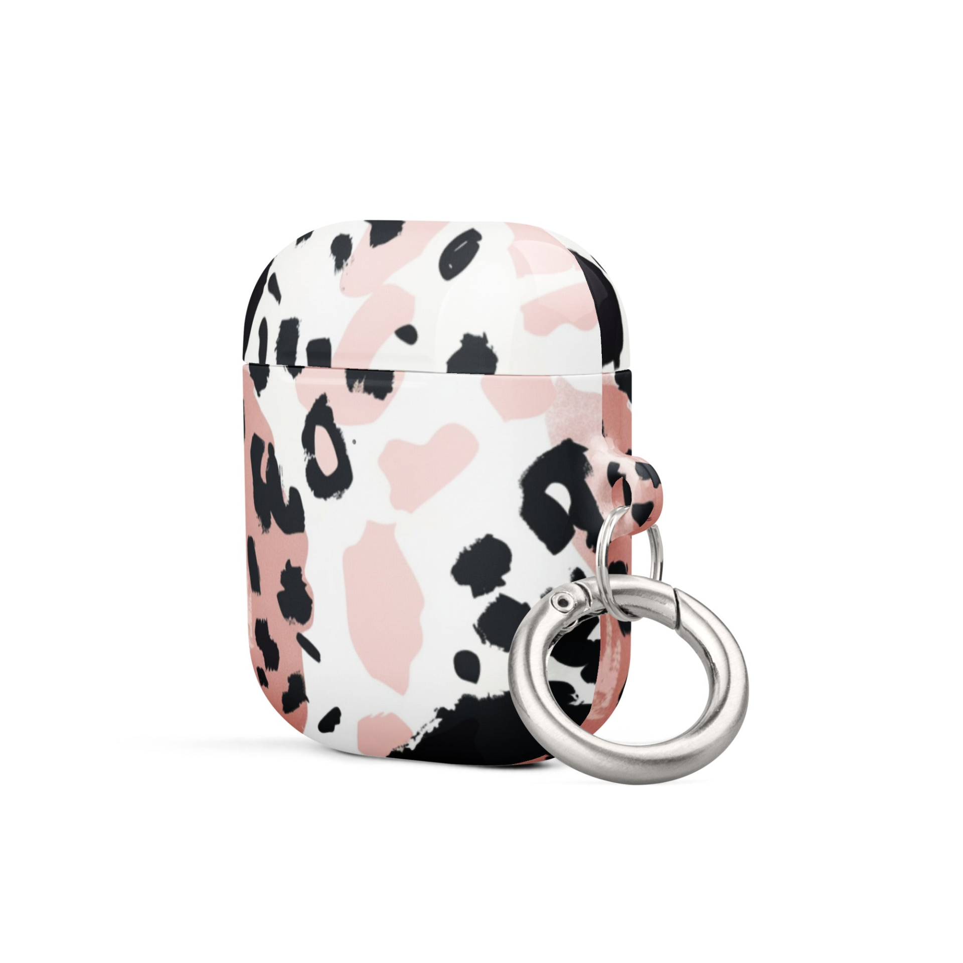 Leopard print AirPods case by Start2Finish, protective electronic accessory with stylish animal pattern.