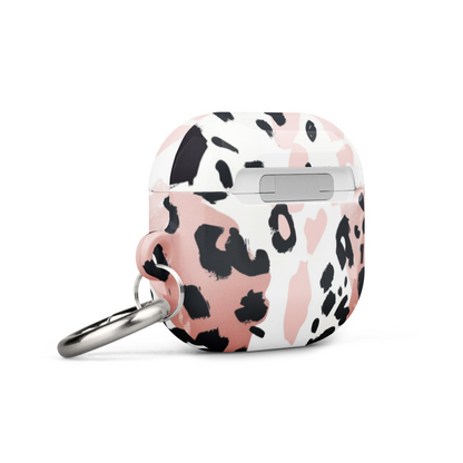 Start2Finish leopard print AirPods case showing a stylish, animal print design in black and brown on a sleek electronic accessory