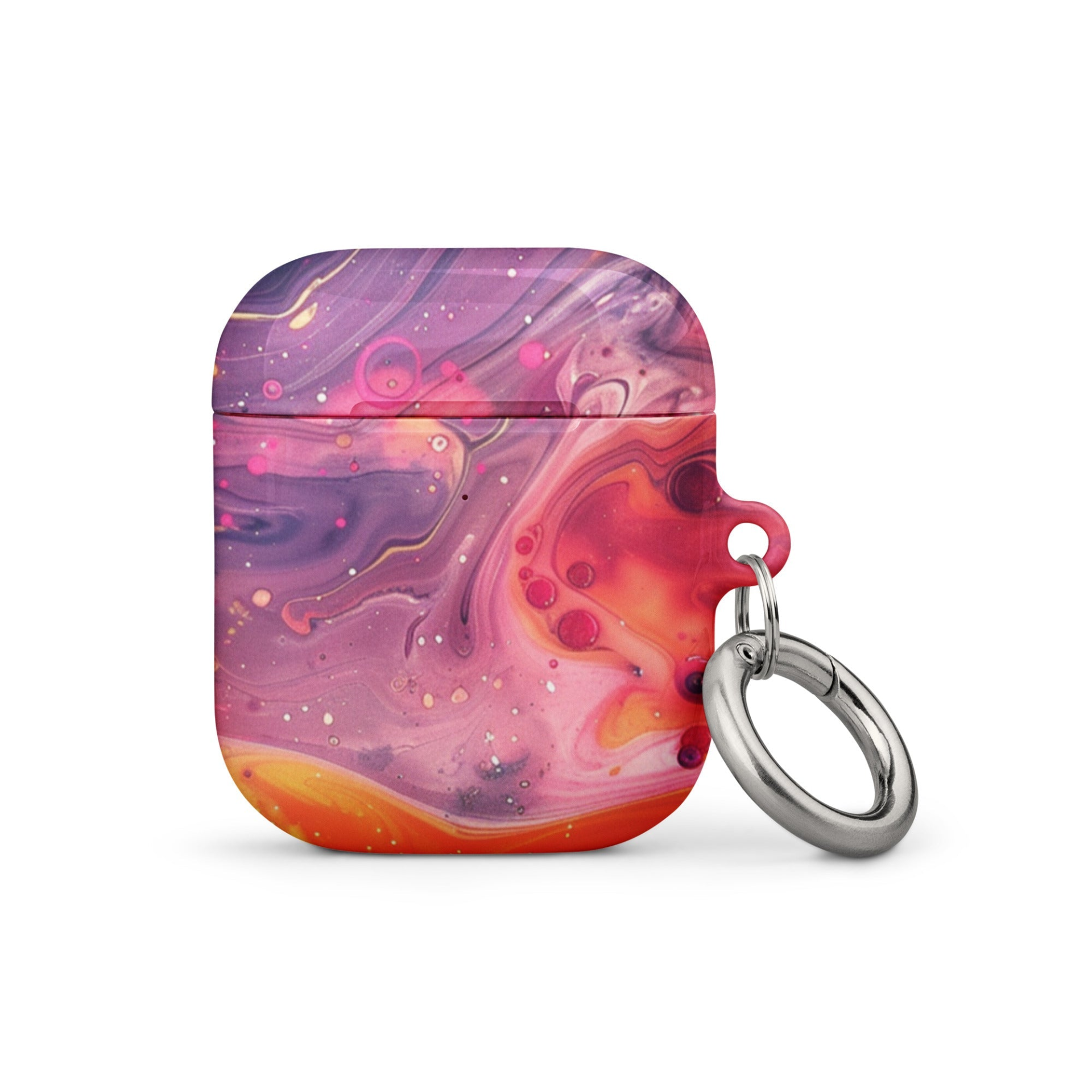 Colorful Rainbow Swirl AirPods case by Start2Finish, showcasing a vibrant, swirling pattern protecting wireless earbuds.
