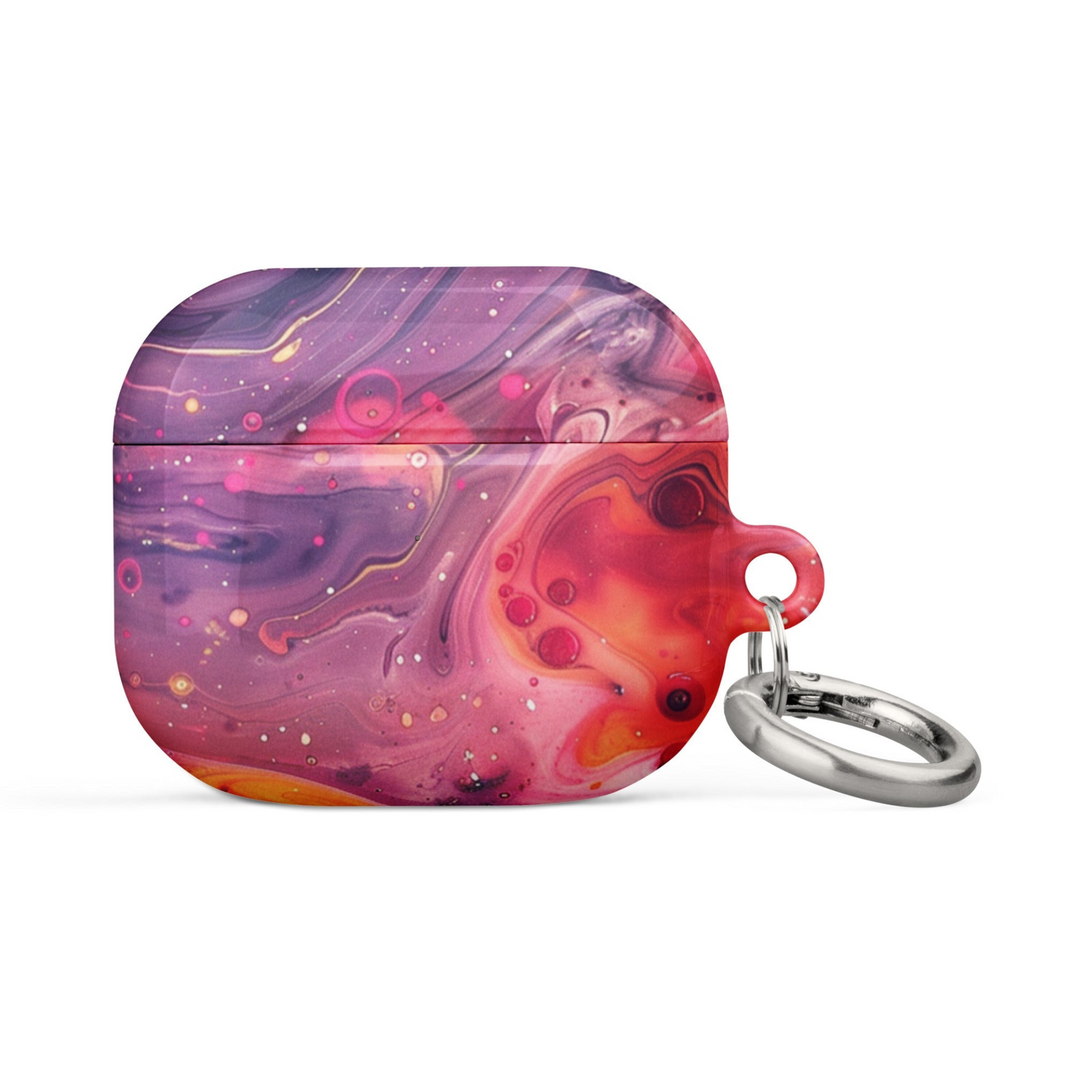 Colorful rainbow swirl case for AirPods by Start2Finish, featuring a vibrant, swirling design for electronic accessories.