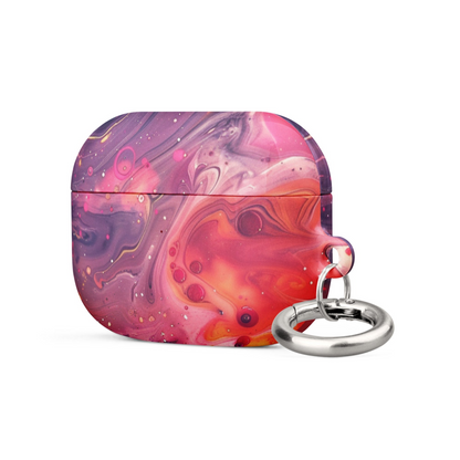 Colorful rainbow swirl case for AirPods by Start2Finish, featuring a vibrant, swirling pattern on a protective electronics accessory.