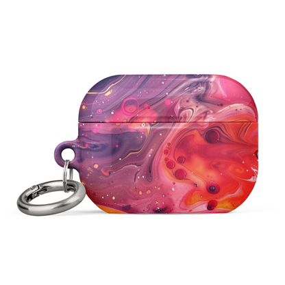 Rainbow swirl case for AirPods by Start2Finish, featuring vibrant colorful design and protective silicone cover.