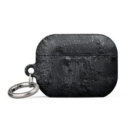 Start2Finish Moon Surface case for AirPods, black electronics cover with moon crater design, fits AirPods charging case.