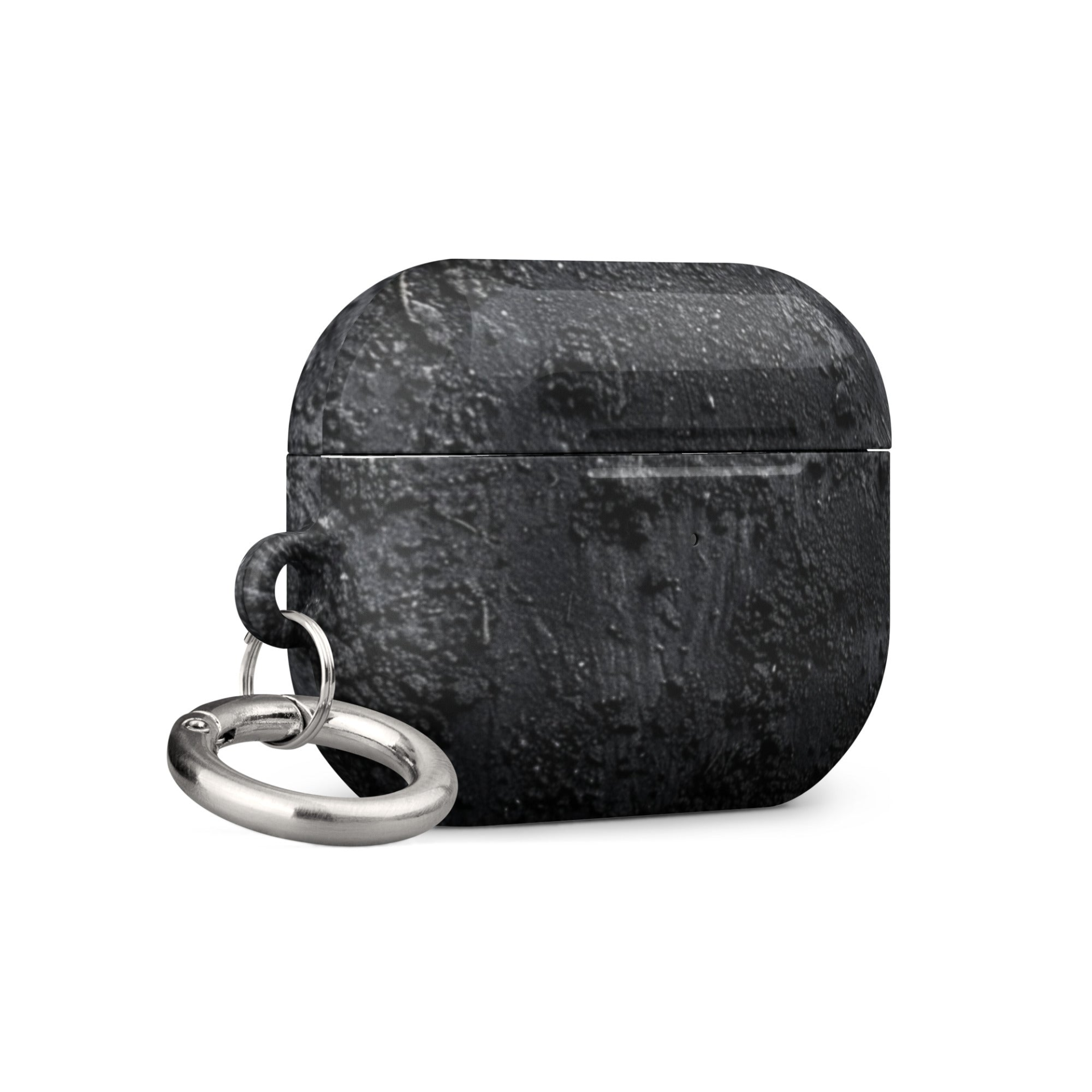 Start2Finish Moon Surface case for AirPods, black protective cover with moon crater design, fits AirPods charging case.