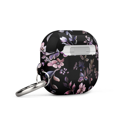 Black floral case for AirPods by Start2Finish, featuring a stylish floral pattern and protective design for wireless earbuds.