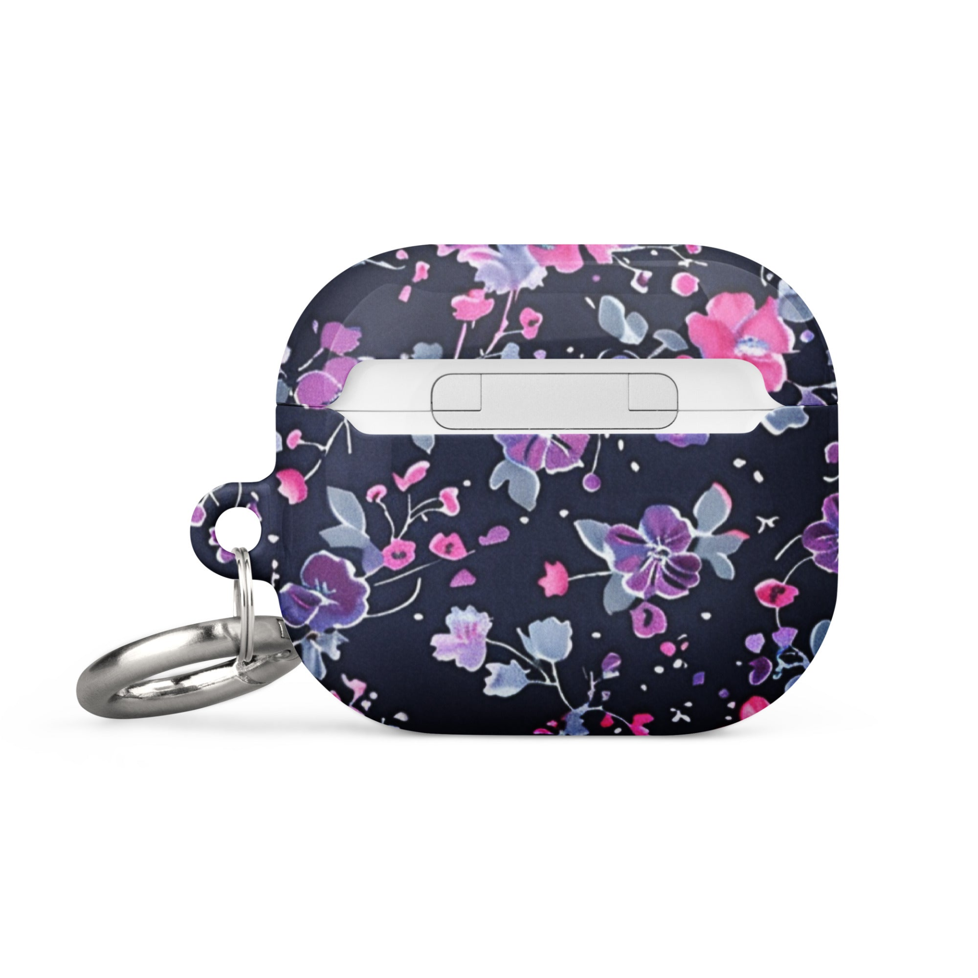 Start2Finish floral AirPods case with colorful flower pattern, protective silicone cover for wireless earbuds.