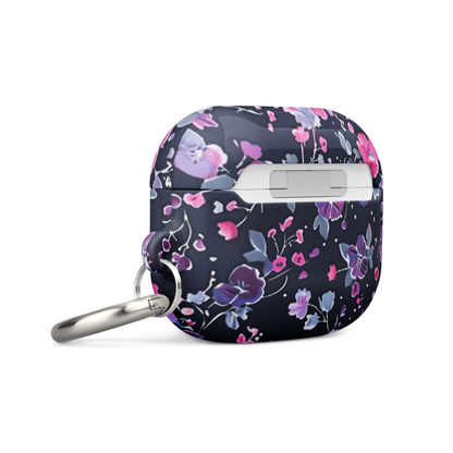 Start2Finish floral case for AirPods with vibrant flower pattern, protective silicone cover, designed for wireless earbud charging.