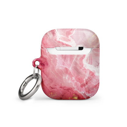 Pink marble AirPods case by Start2Finish, protective electronic cover with stylish pink marble design for AirPods.