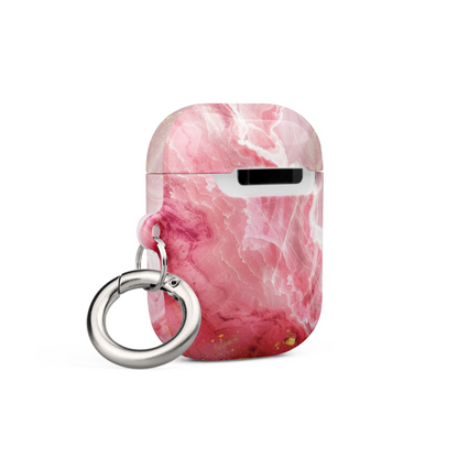 Pink marble AirPods case by Start2Finish, protective electronics cover with stylish marble pattern for AirPods.