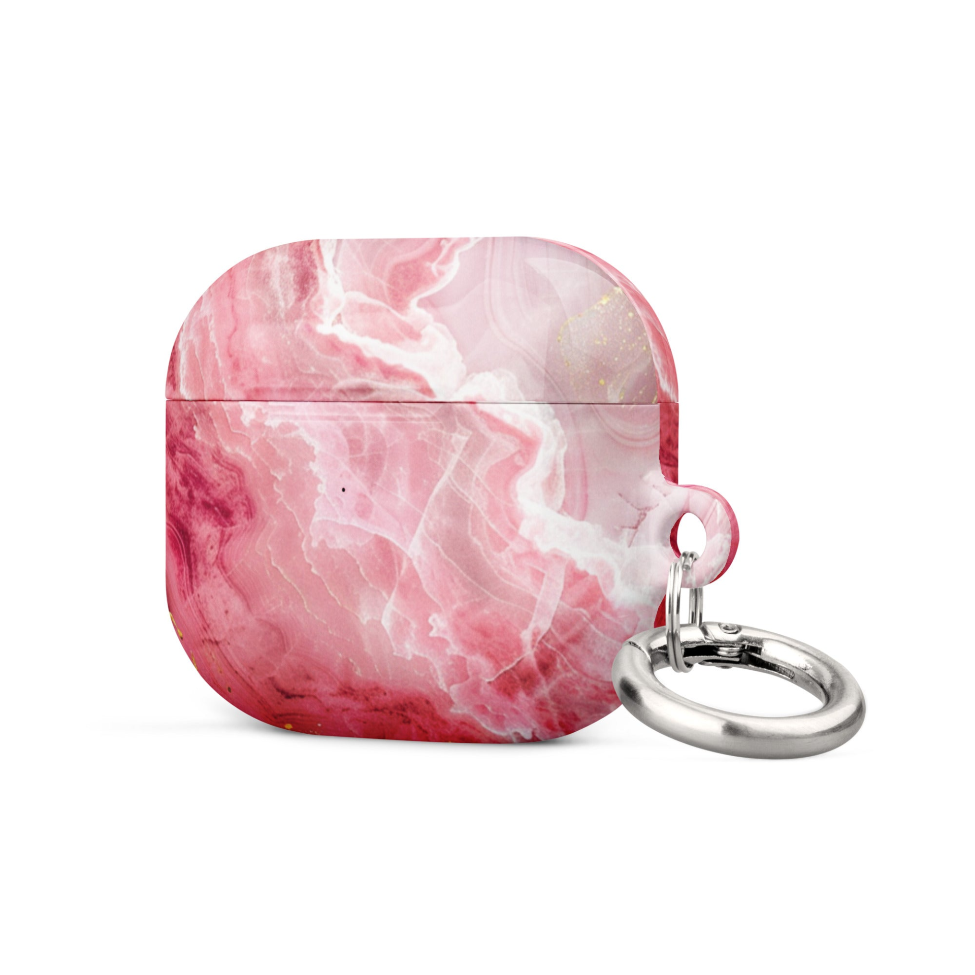 Pink marble AirPods case by Start2Finish, protective electronics cover with stylish marble design for AirPods charging case.