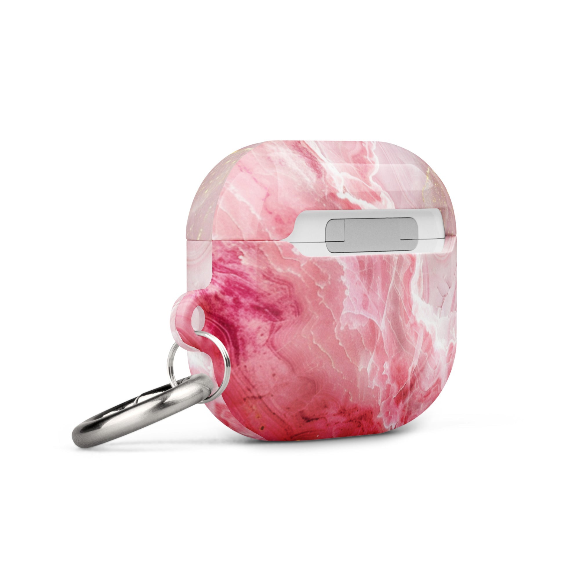 Pink marble AirPods case by Start2Finish, featuring a stylish marble design and protective cover for wireless earbuds.