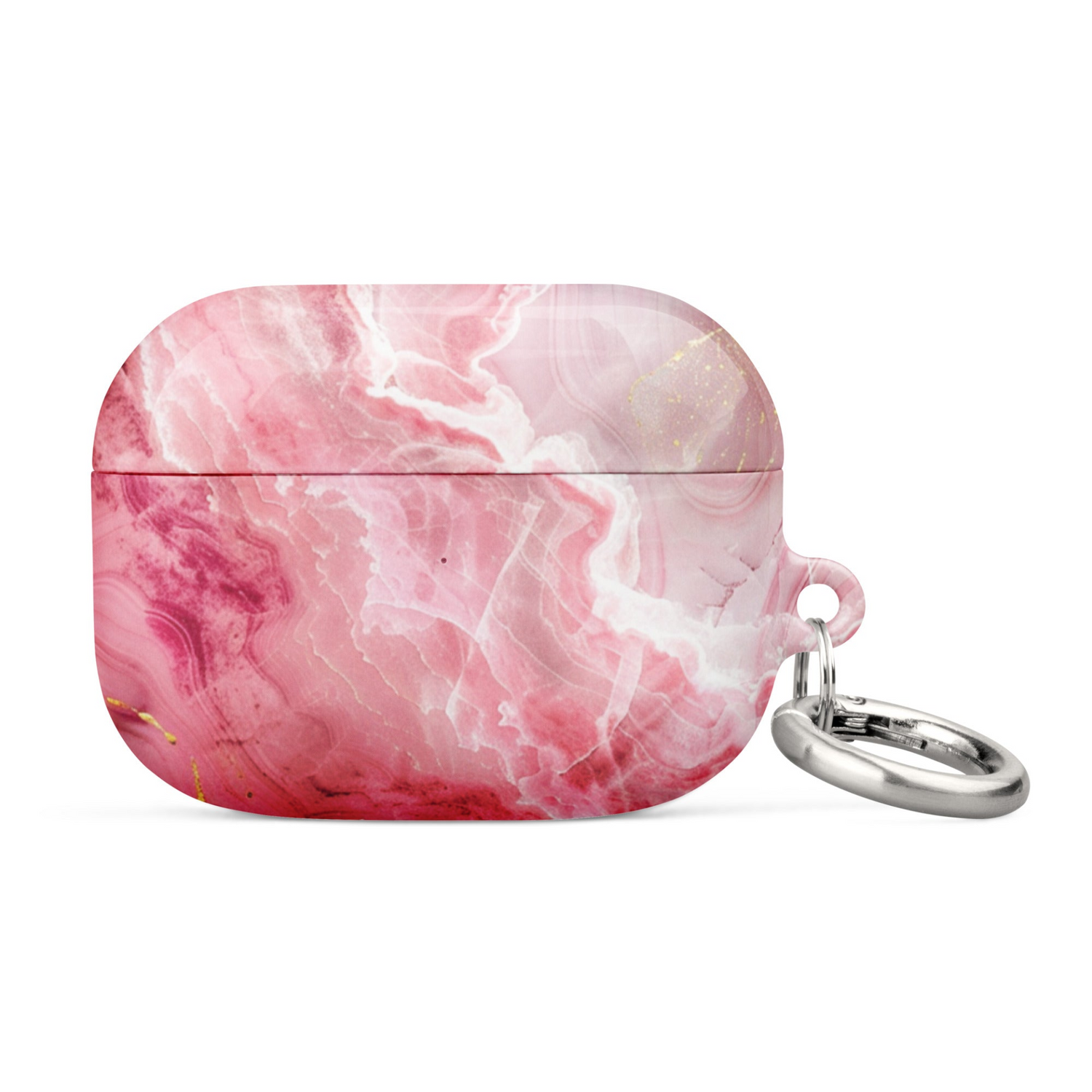 Pink marble AirPods case by Start2Finish, protective accessory with stylish pink and white marble design for wireless earbuds.