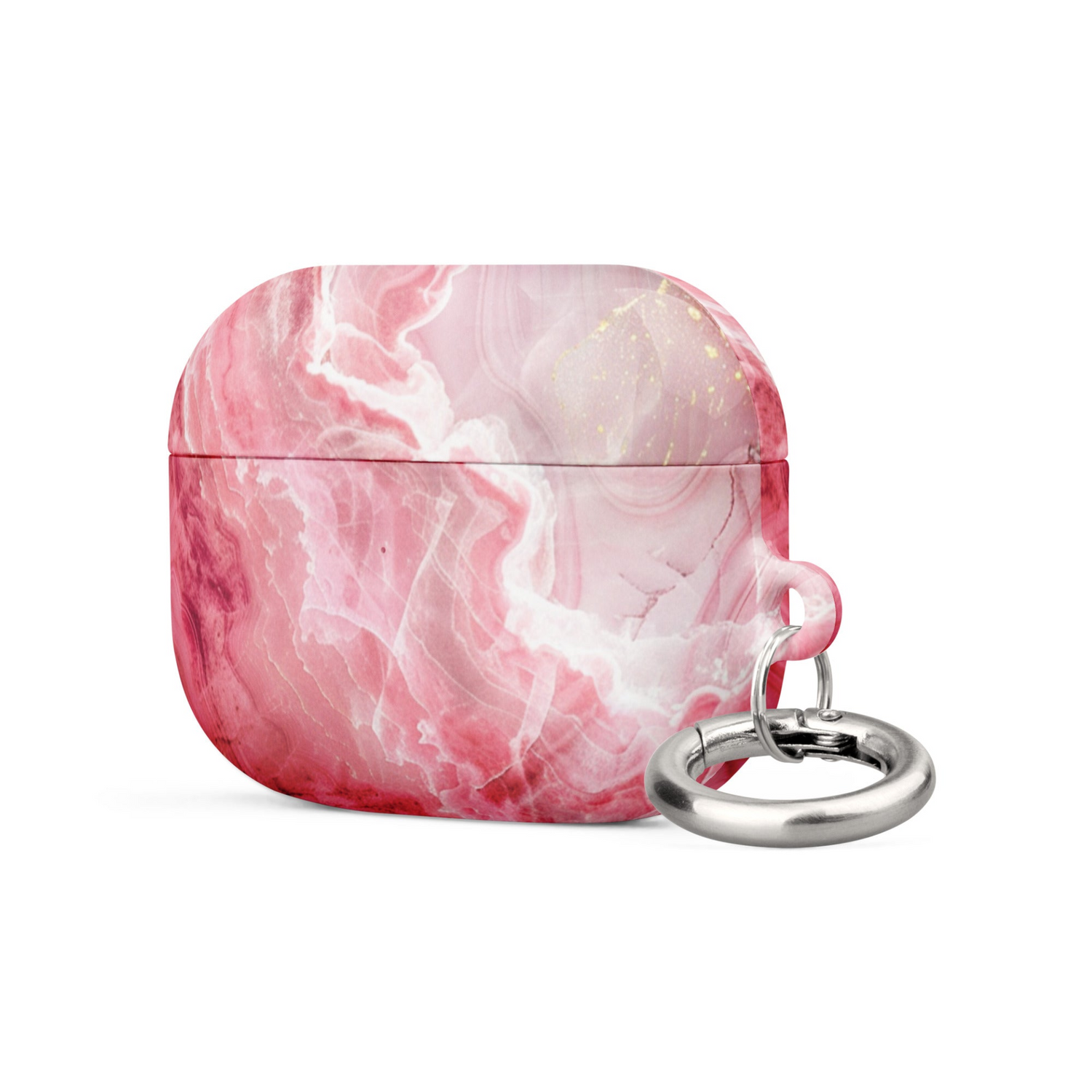 Pink marble AirPods case from Start2Finish featuring a stylish, protective electronic accessory with a smooth, polished finish.