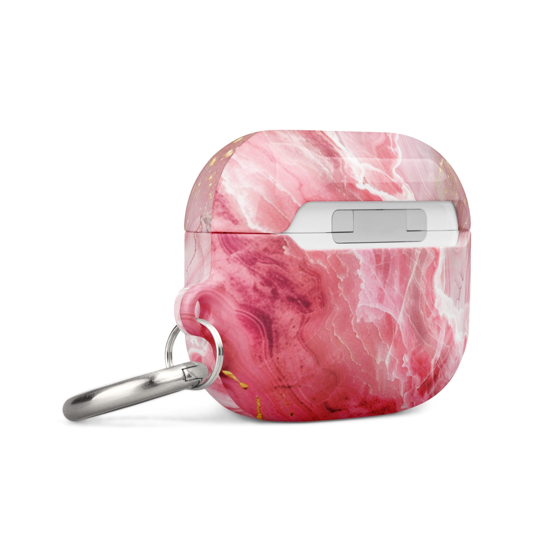 Pink marble AirPods case by Start2Finish, featuring a stylish pink and white marbled design for Apple AirPods.