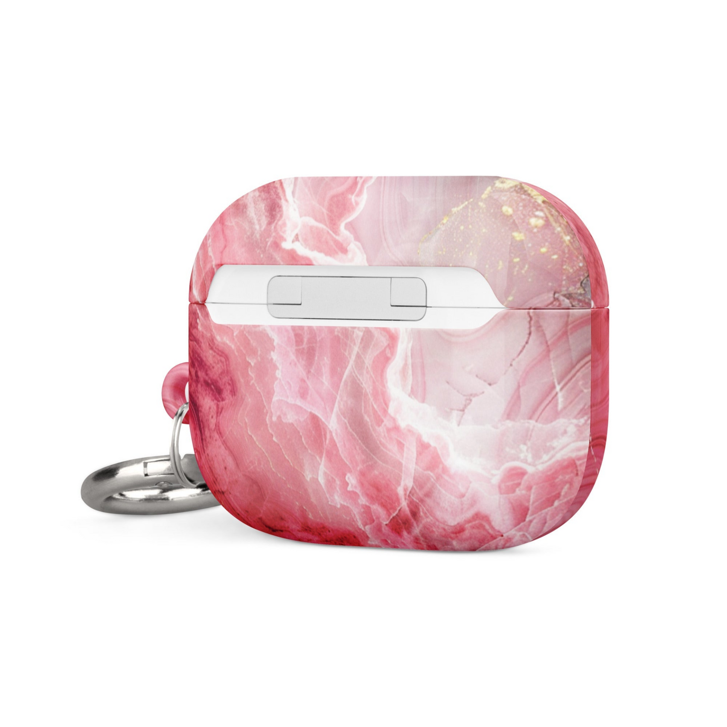 Pink marble case for AirPods by Start2Finish, showing a stylish pink and white marble pattern on an electronics accessory.