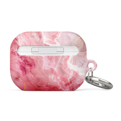 Pink marble AirPods case by Start2Finish, featuring a stylish pink and white marble pattern for electronic accessories.