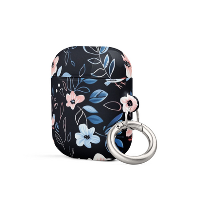 Start2Finish blue flowers case for AirPods, protective electronic accessory with vibrant floral design on a sleek case.