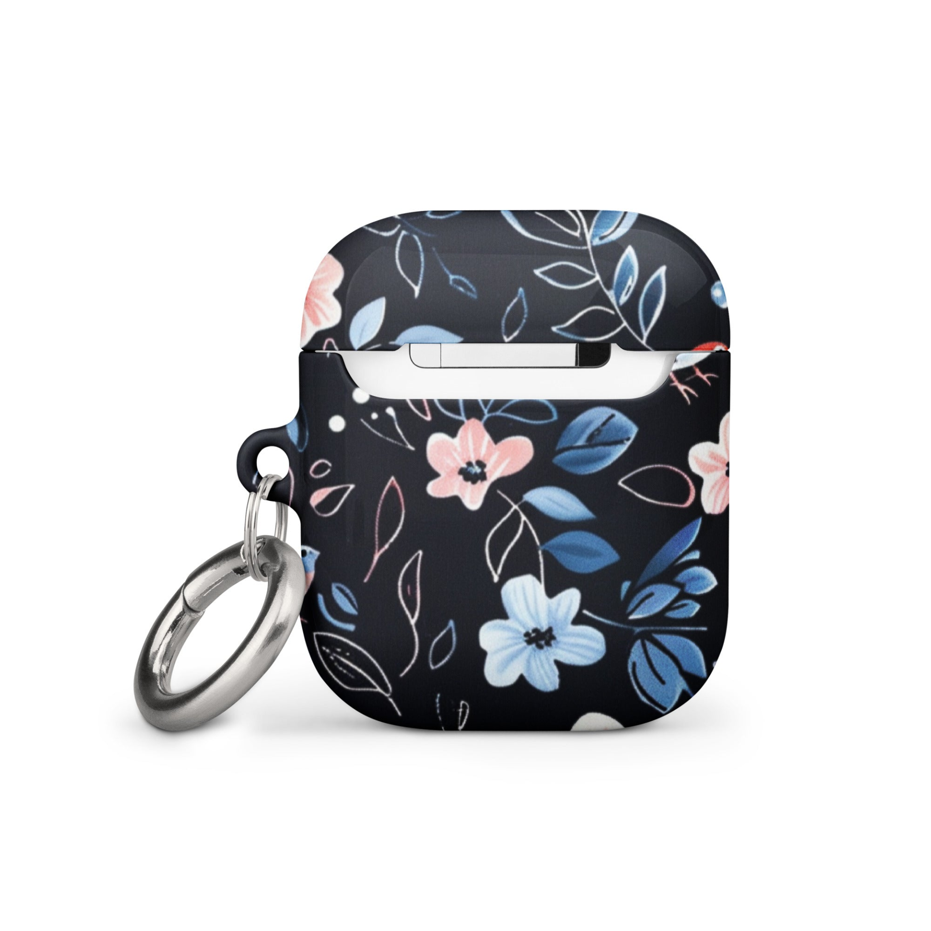 Blue flowers case for AirPods by Start2Finish, featuring a vibrant floral pattern on a protective electronic accessory.