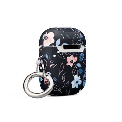 Blue floral AirPods case by Start2Finish featuring a vibrant flower design, fits standard wireless earbuds for protection and style.