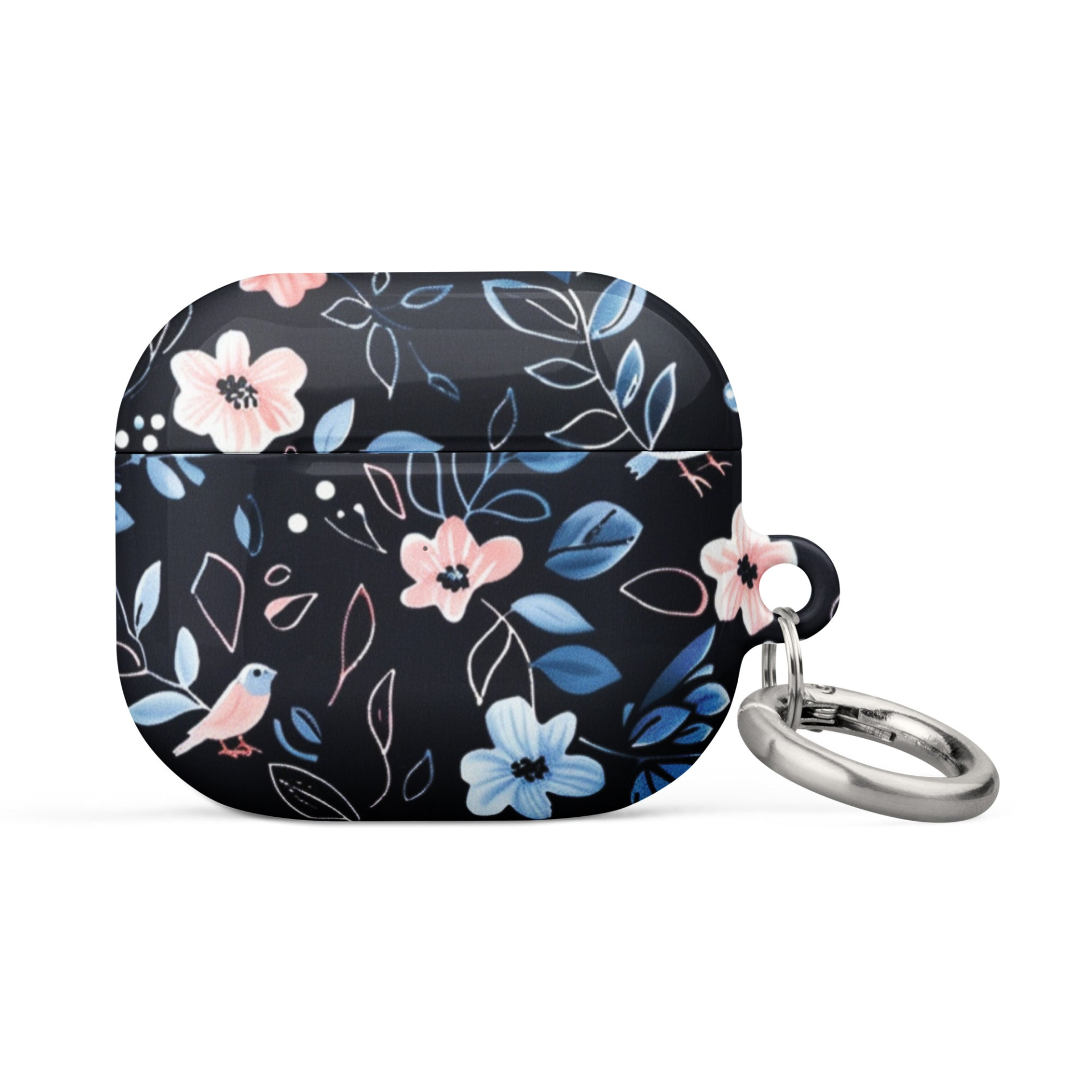 Blue flowers patterned case for AirPods by Start2Finish, featuring a vibrant floral design on protective electronics cover.