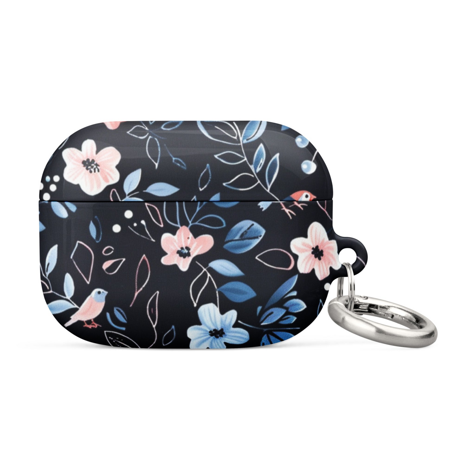 Blue flowers case for AirPods by Start2Finish, featuring a vibrant floral design on a protective electronic accessory.