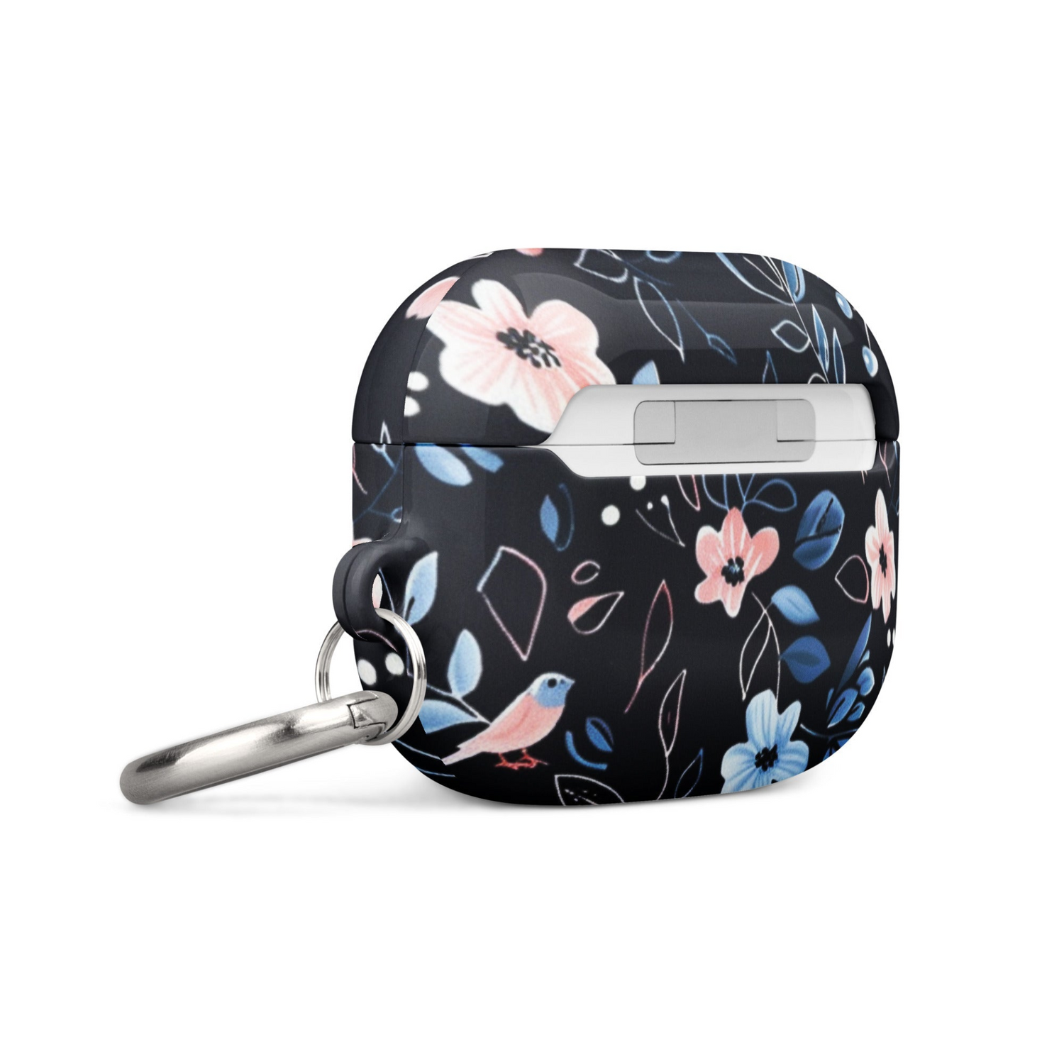 Start2Finish blue flowers AirPods case with a vibrant floral design for stylish electronic protection.