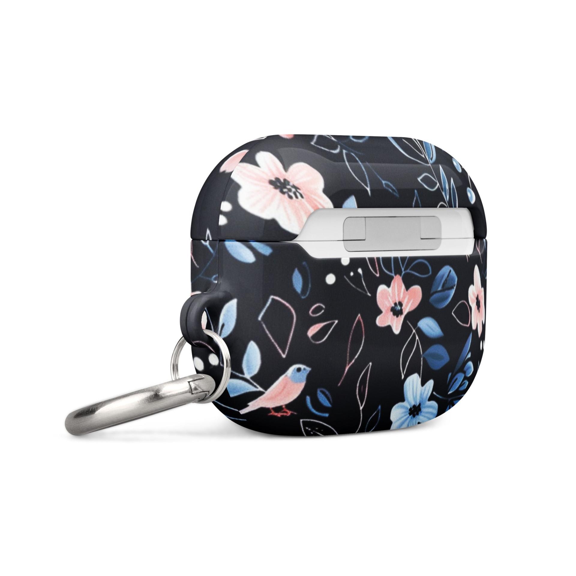 Start2Finish blue flowers AirPods case with a vibrant floral design for stylish electronic protection.