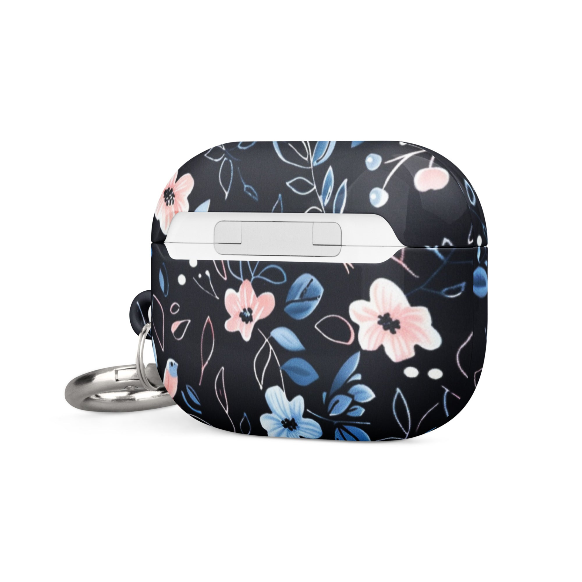 Start2Finish blue flowers AirPods case showing vibrant floral design on sleek, protective electronics accessory.