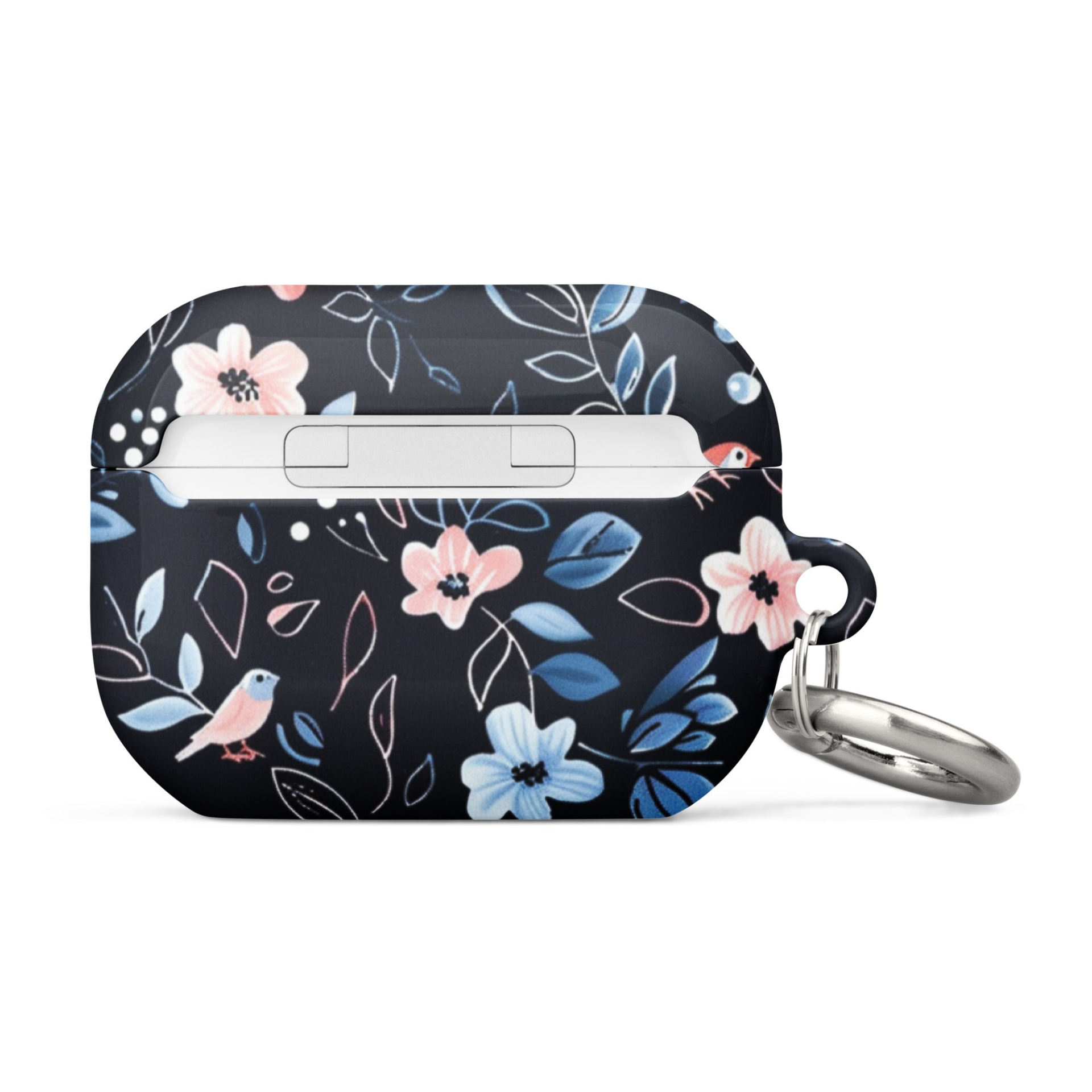 Blue Flowers AirPods case by Start2Finish with a floral pattern, designed to protect and personalize your wireless earbuds.