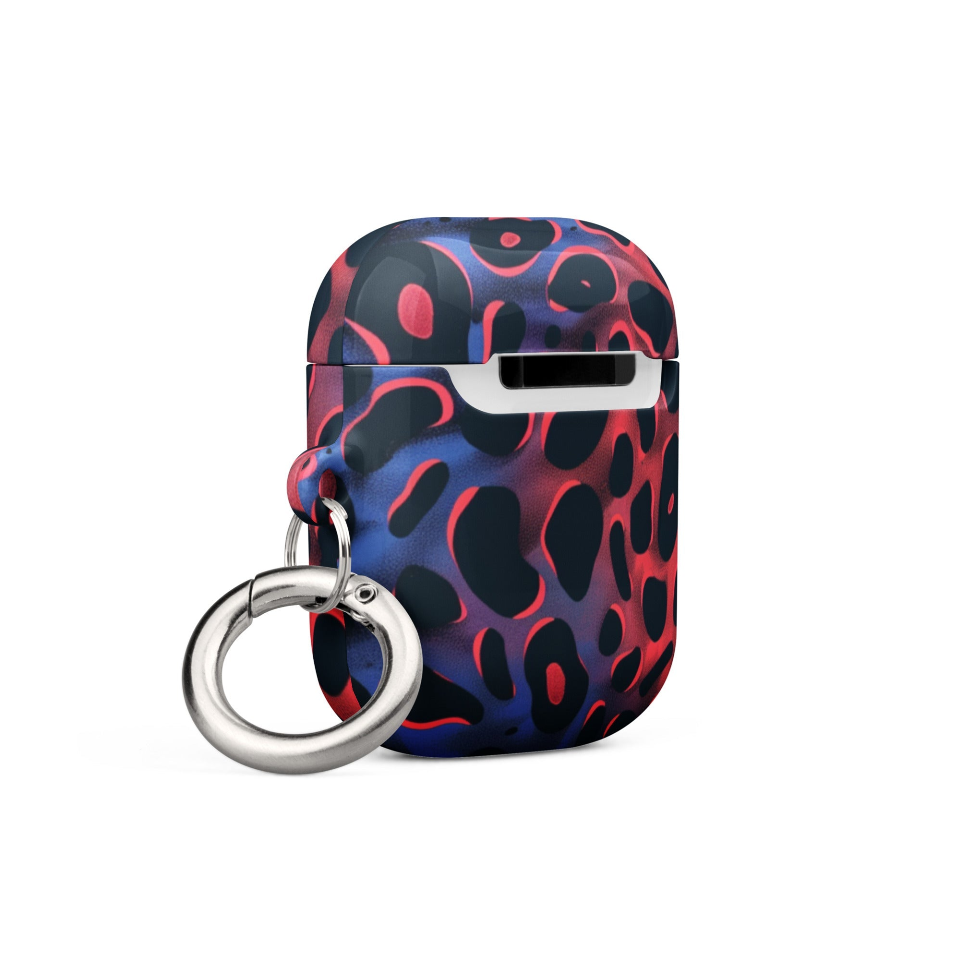 Start2Finish Leopard Spots case for AirPods with black spots on a tan background, showcasing a stylish protective electronics cover.
