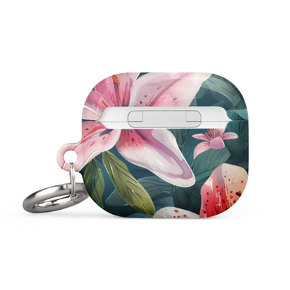 Start2Finish Lily case for AirPods, protective electronics accessory with floral design, shown on white background.